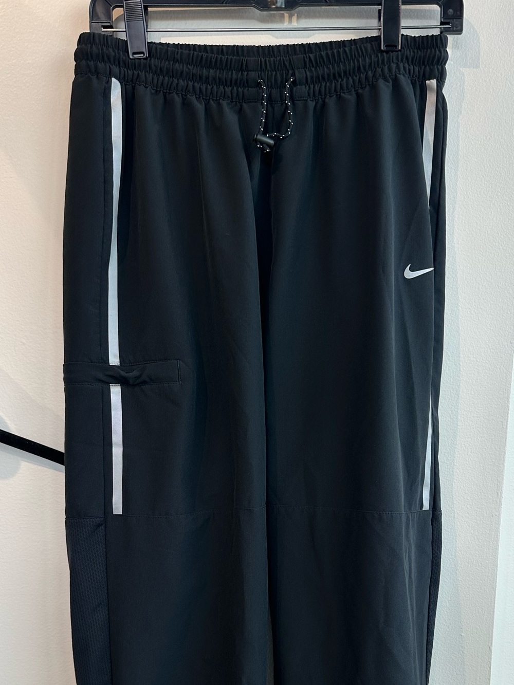 Nike Pro Black Track Joggers with White Side Stripe - Picture 3 of 5